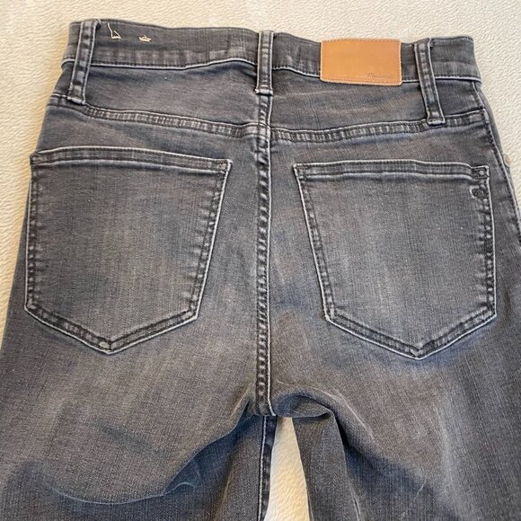 Madewell Womens Jeans 24T Cali Demi-Boot Gray Denim Raw Hem Stretchy Waist Slim - Picture 9 of 16